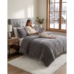 GENERICO - Cubrecama 2 plazas Pana de Terciopelo Premium Dale a tu dormitorio un toque elegante