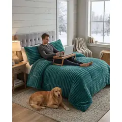 GENERICO - Cubrecama 2 plazas Pana de Terciopelo Premium Dale a tu dormitorio un toque elegante