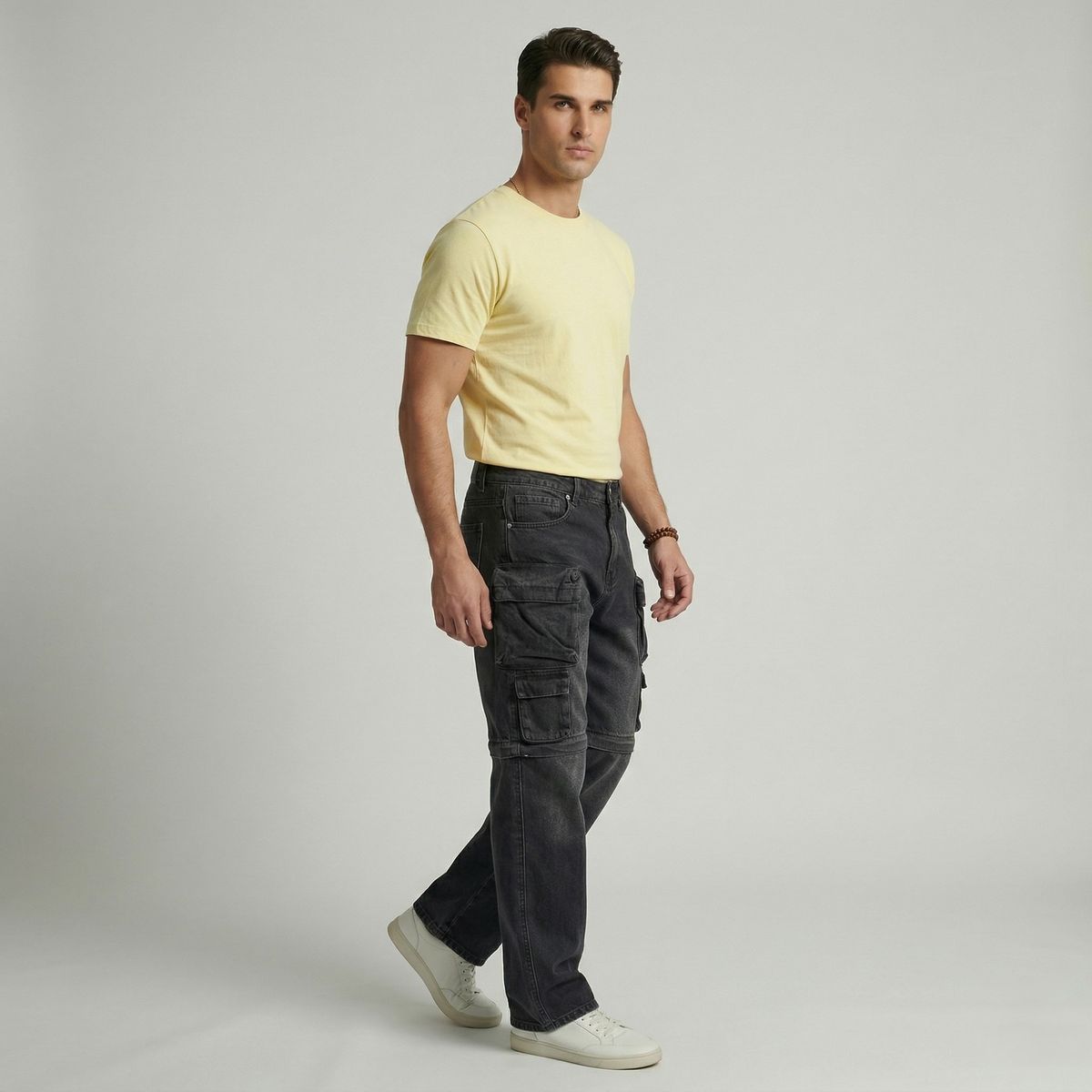 D'JOE - Pantalon Jeans Multicargo Desmontable Hombre
