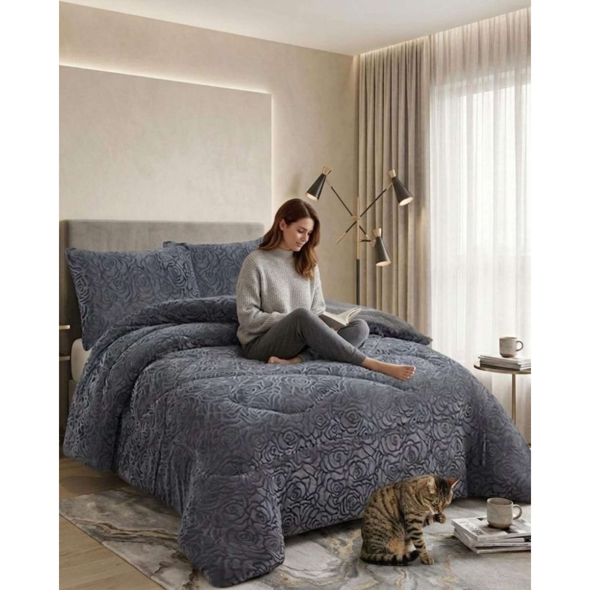 GENERICO - "Plumón Chiporro 2 plazas con Relieve "El favorito para tu invierno"