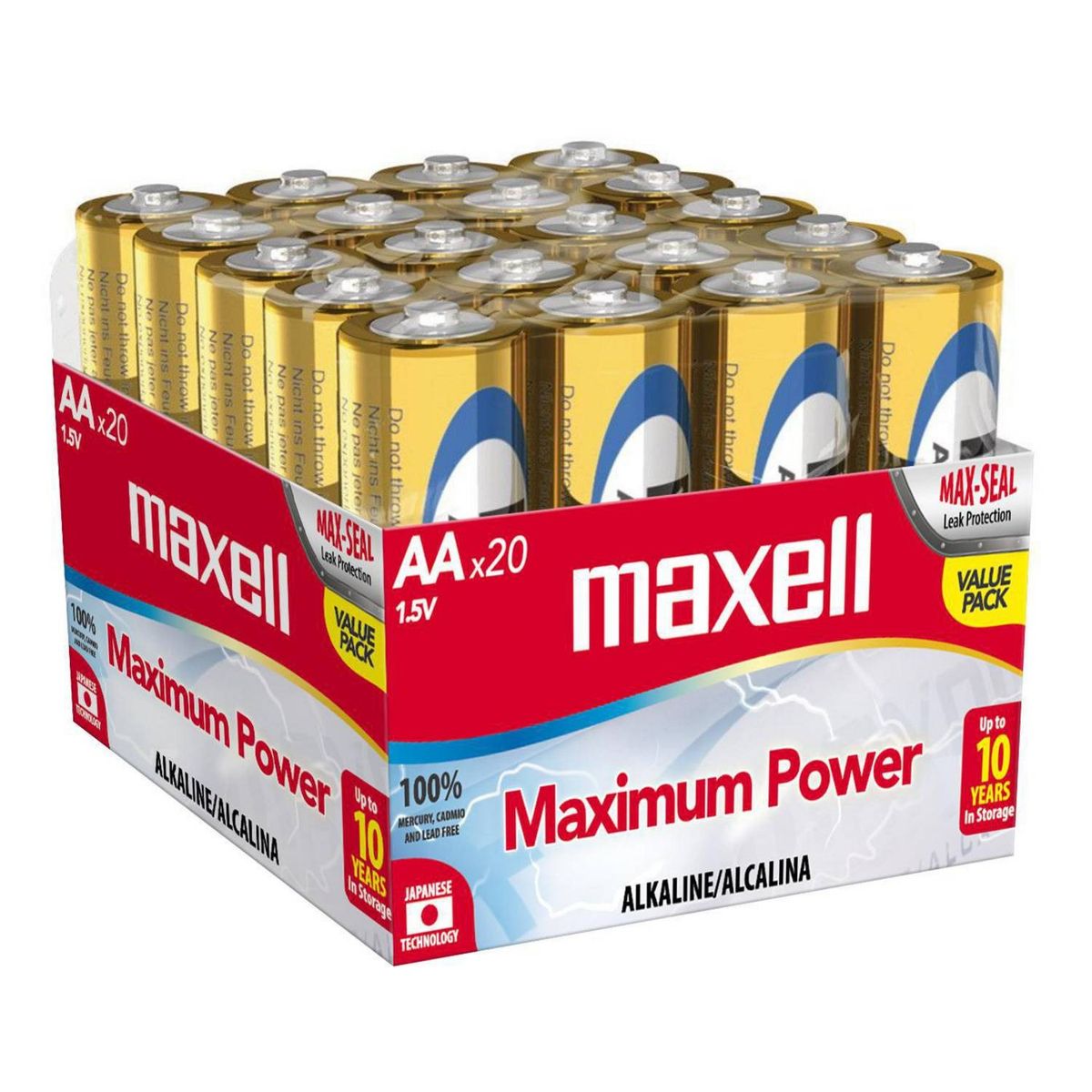 MAXELL - Pack 20 Pilas Alcalinas Aa Maxell (Doble A)