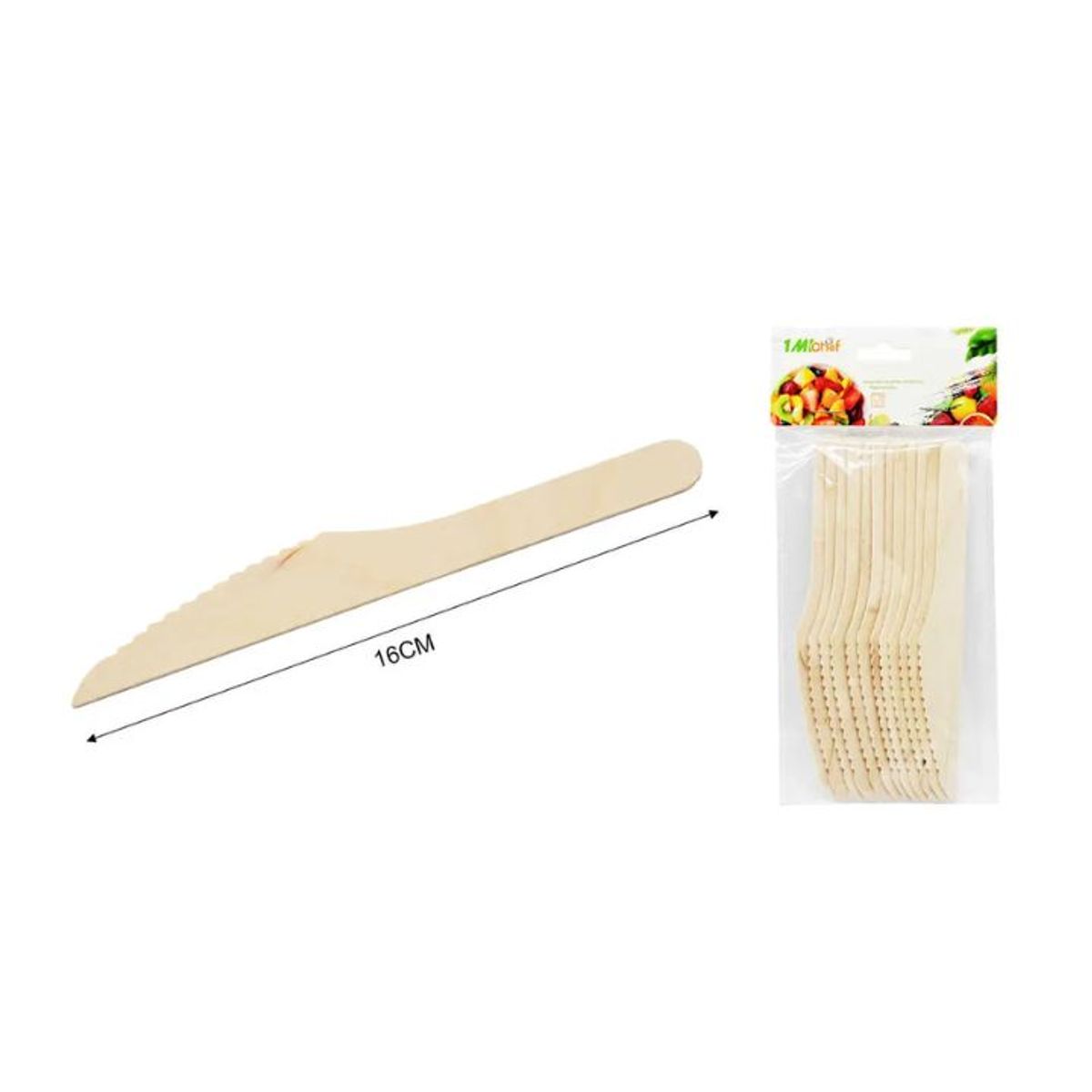 GENERICO - Cuchillo De Bambú 16cm Biodegradable