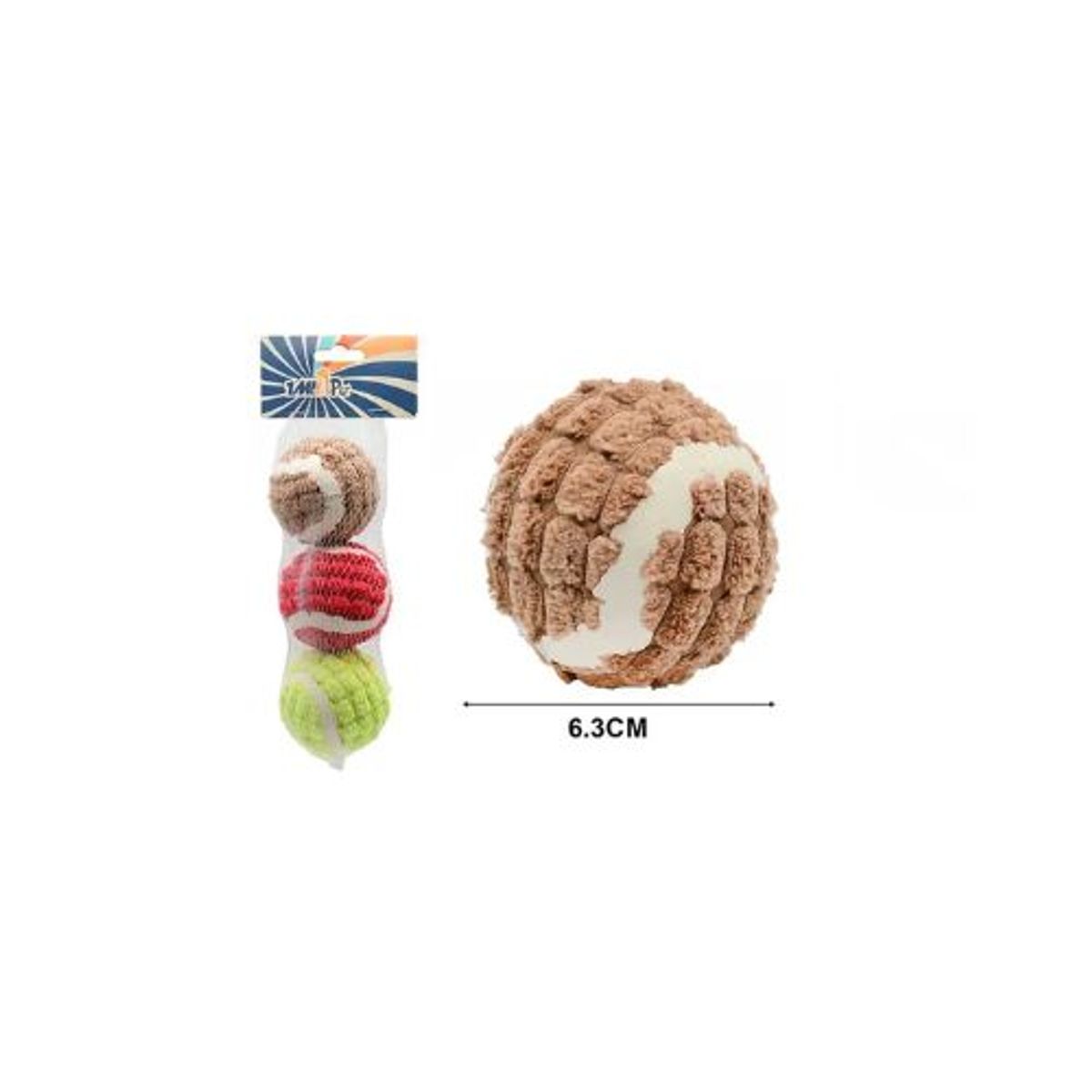 GENERICO - PELOTAS DE JUGUETE PARA PERROS 3PCS 6.3CM