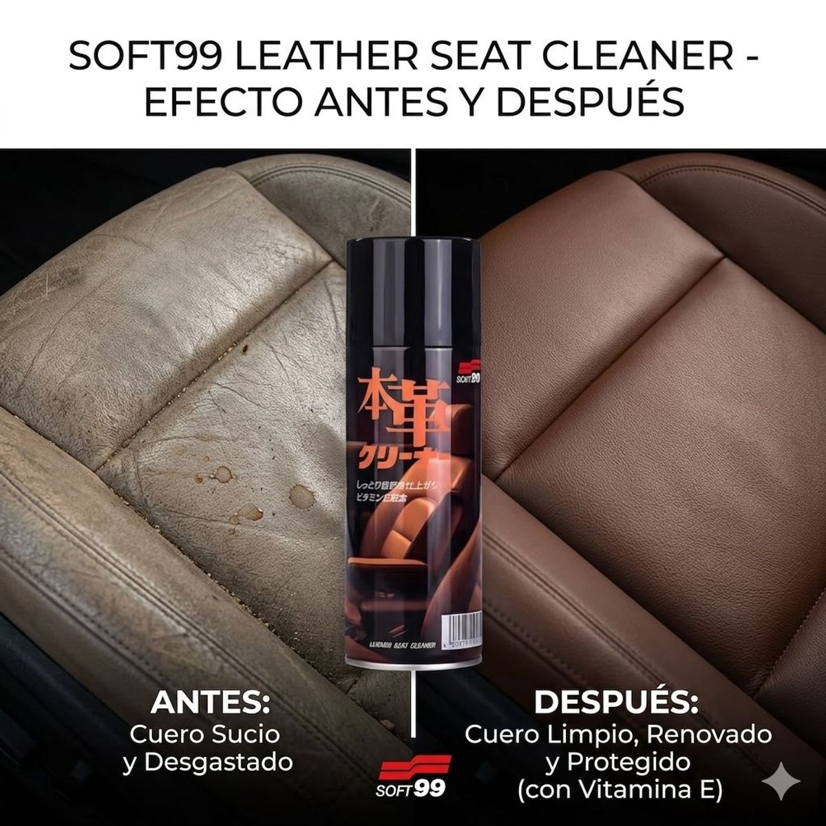 GENERICO - Limpiador Cuero Auto Soft99 300ml Vitamina E Origen Japones
