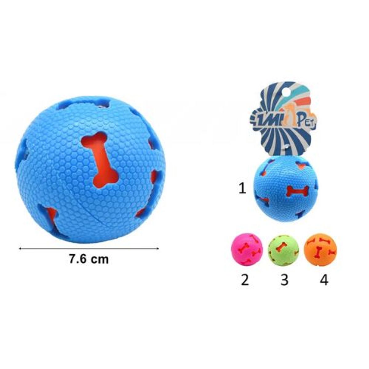 GENERICO - JUGUETE PELOTA PARA PERROS 7.6CM