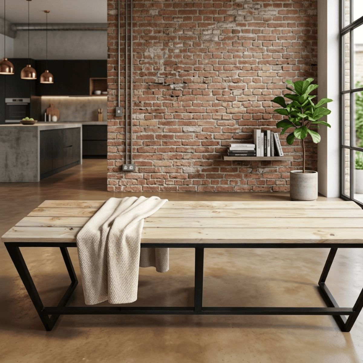 NSCOMPANY - Banca De Madera / Pino / Banqueta 140 Cm De Largo