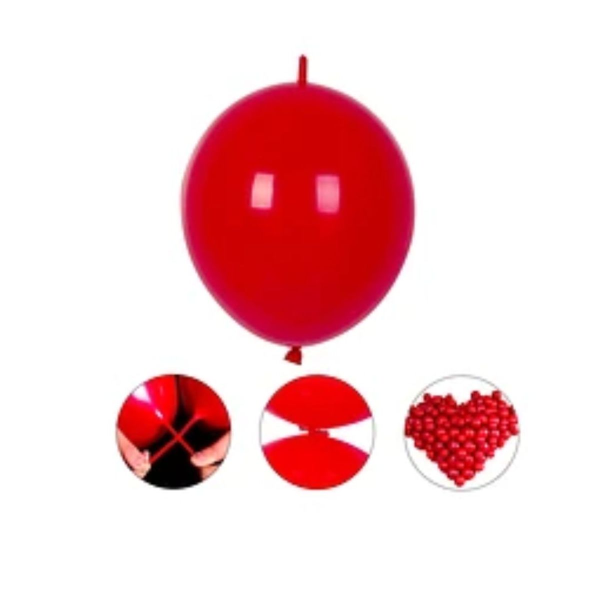 GENERICO - Globos de latex linking rojo 10pcs 25cm