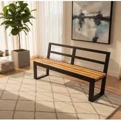NSCOMPANY - Banqueta Ukumar Con Respaldo De 120 Cm Banca