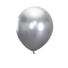 GENERICO - Globos de latex cromado plateado 5pcs 30cm