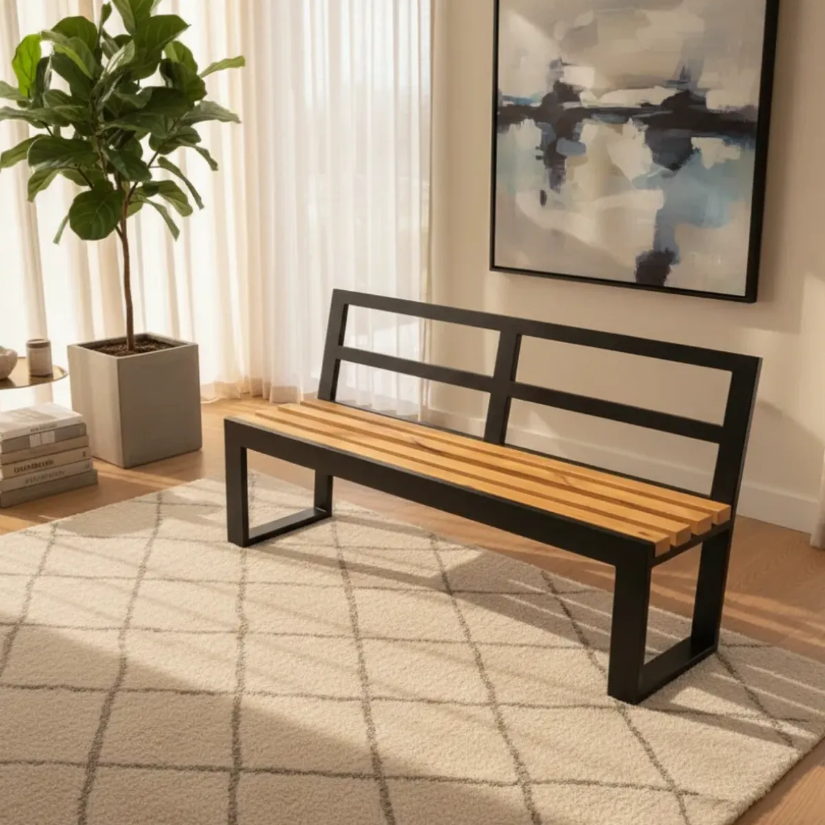 NSCOMPANY - Banqueta Ukumar Con Respaldo De 160 Cm Banca