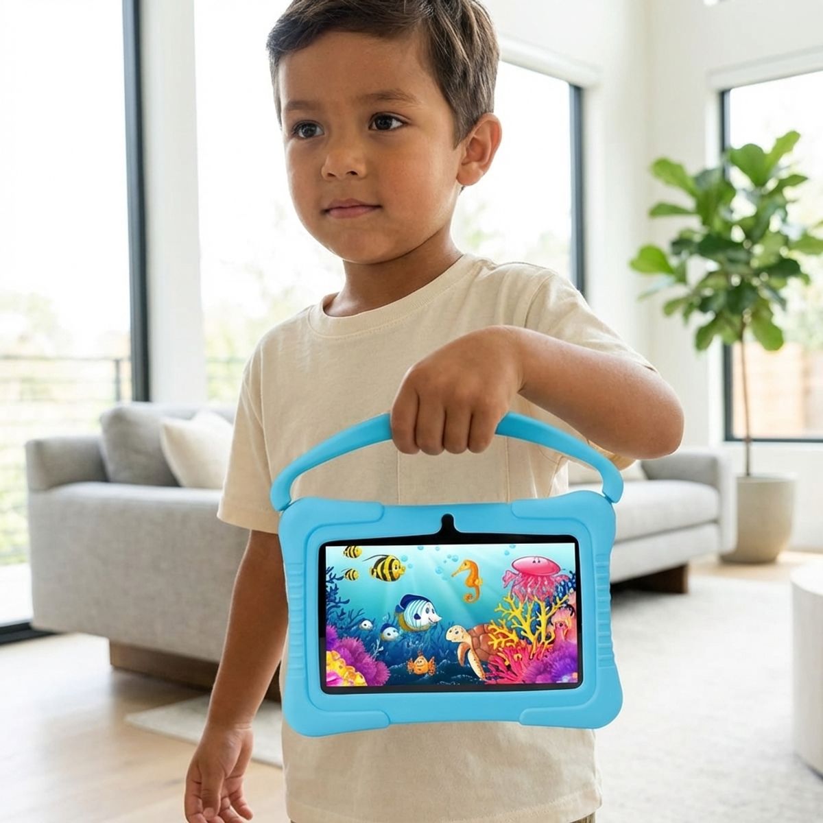 GENERICO - Tablet Para Niños 32gb 2gb Ram Control Parental Bolso Prote Color Celeste
