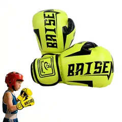 GENERICO - 8oz Guante De Box Boxeo Guantes Profesional Para Adolescente-Amarillo