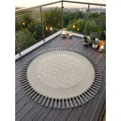 GENERICO - ALFOMBRA REDONDA DE SISAL Y ALGODON CON HERMOSOS DISÑOS