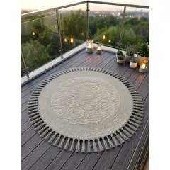 GENERICO - ALFOMBRA REDONDA DE SISAL Y ALGODON CON HERMOSOS DISÑOS