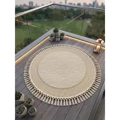 GENERICO - ALFOMBRA REDONDA DE SISAL Y ALGODON CON HERMOSOS DISÑOS