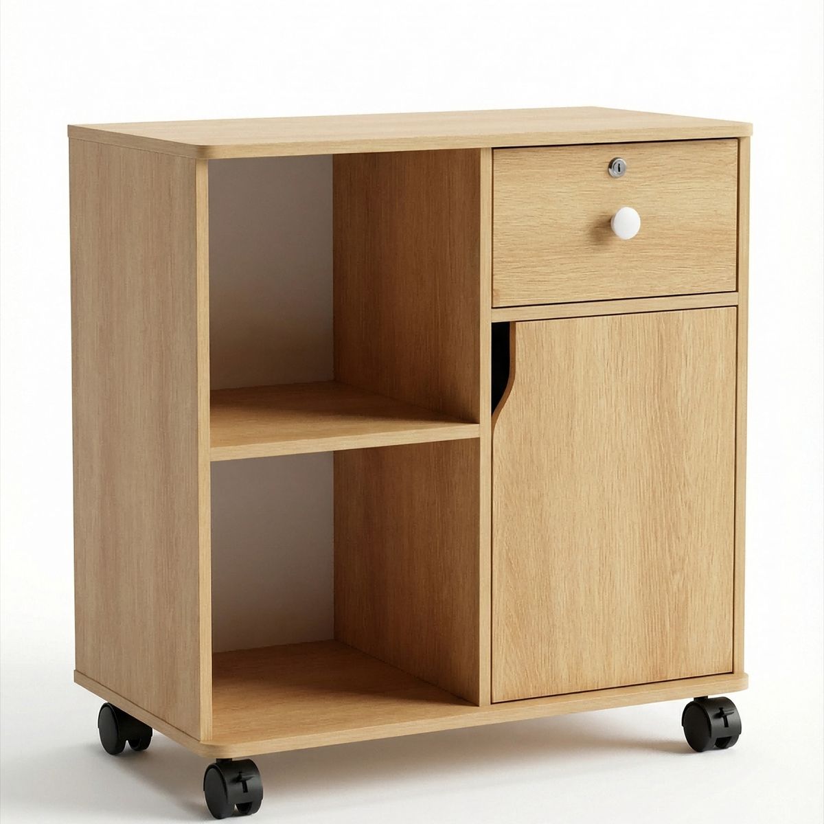 GENERICO - Archivador Oficina Gabinete Auxiliar Con Ruedas y Llave 60x34x60cm