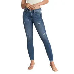 LEONISA - Skinny jean con bolsillos funcionales F6872 Azul Medio