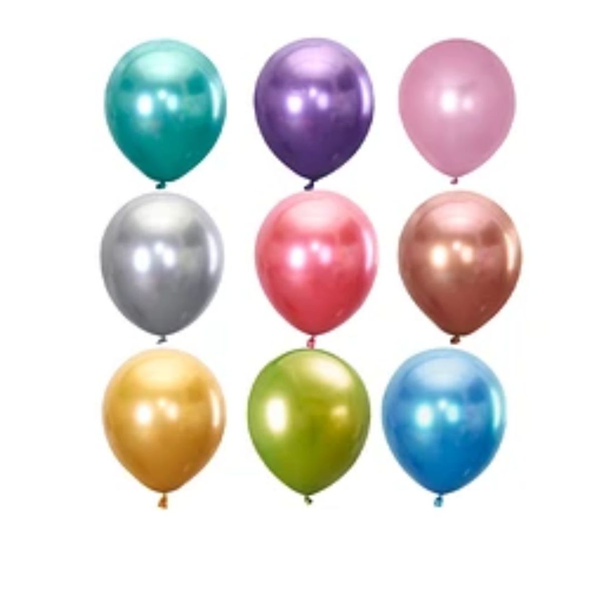 GENERICO - Globos cromados colores surtidos 25cm 10un