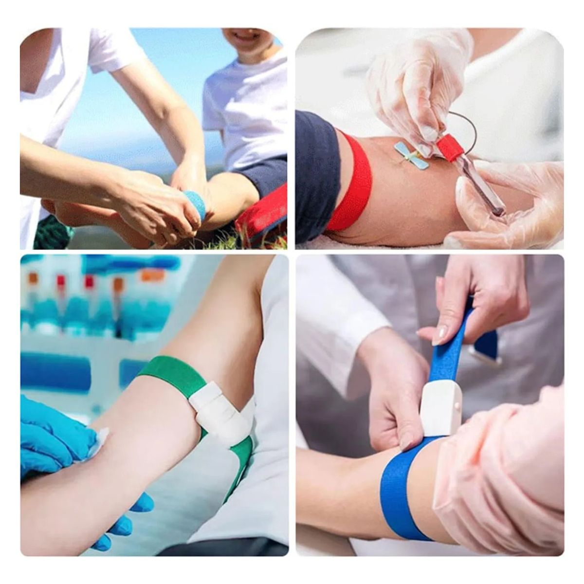 GENERICO - 6pcs Torniquete Con Ligadura Para Toma De Muestra Elastico