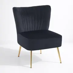 KLIK - Sillón Glamour Noir con Patas Doradas - Negro