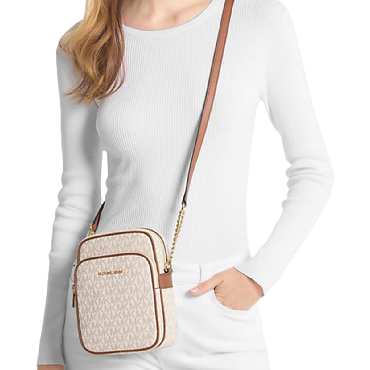 MICHAEL KORS - CARTERA CRUZADA MUJER JET SET TRAVEL VAINILLA