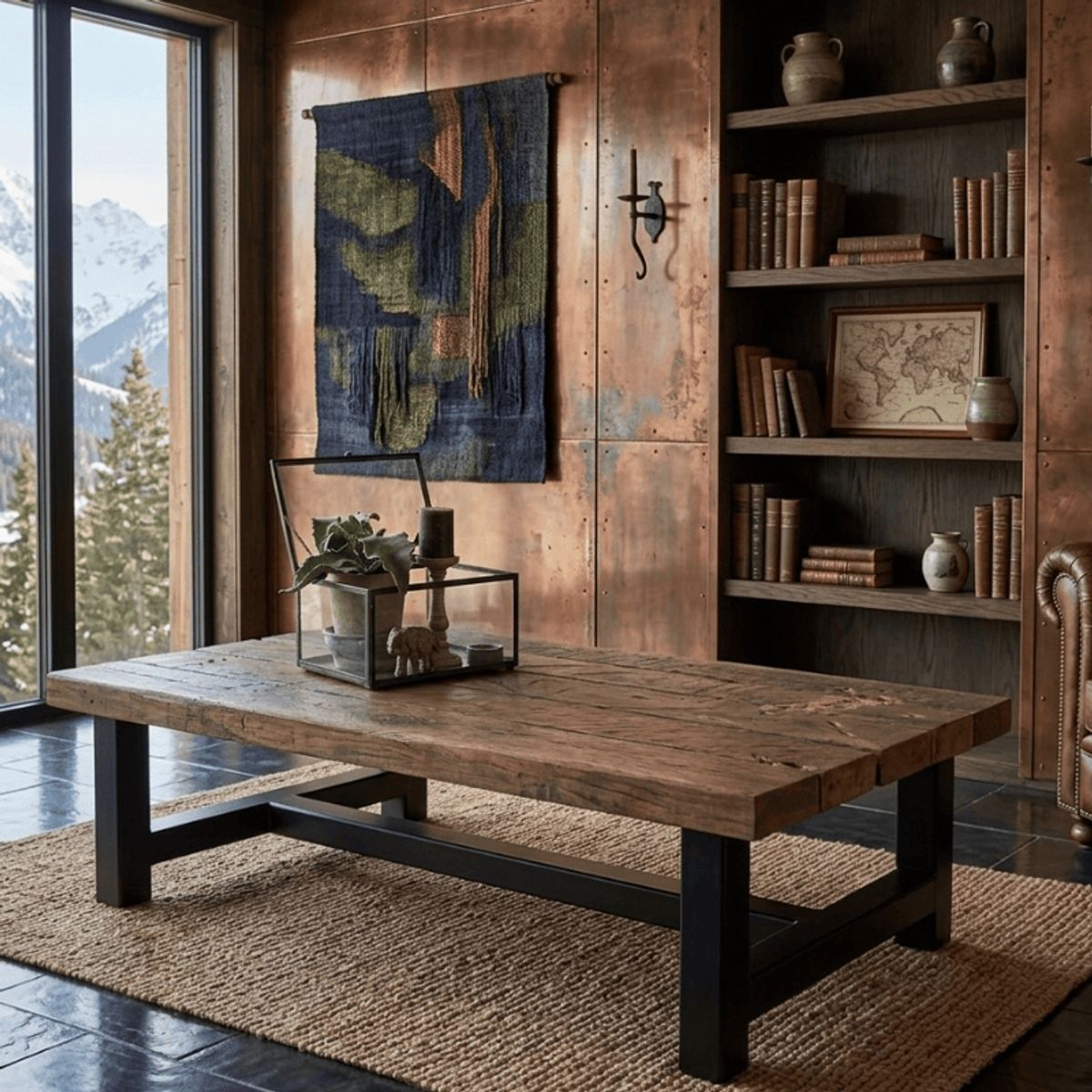NSCOMPANY - Mesa De Centro Glamourama - 120 X 70 Cm Roble de demolicion