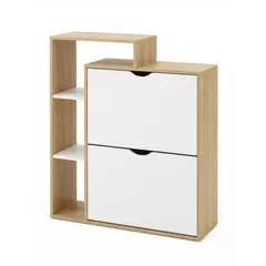 GENERICO - Zapatera Slim Basculante Creativo Moderno 2 Niveles Recibidor 80x24.5x90cm