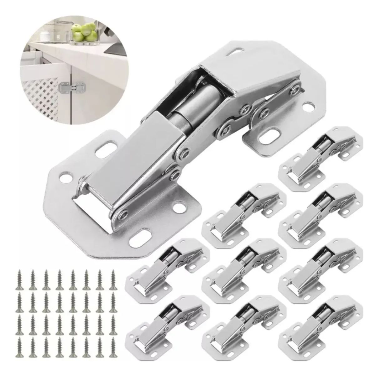 EINICIO - 10pcs Bisagra Oculta De Montaje En Superficie De 90 Grados