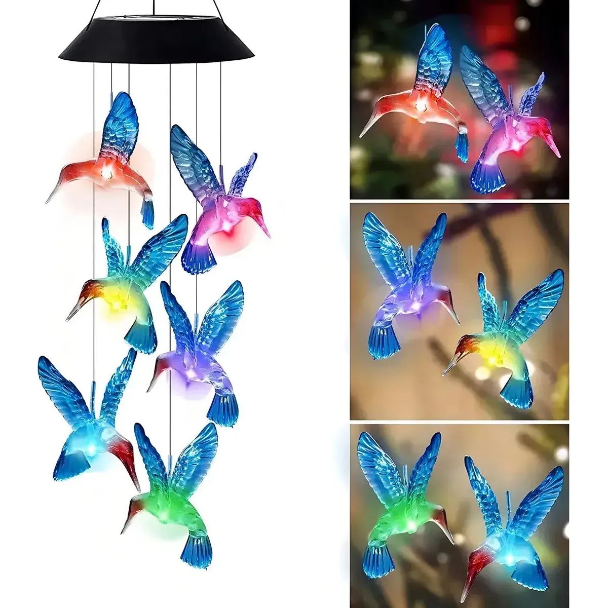 GENERICO - Colibries Lampara Colgante Solar Para Jardin Terraza