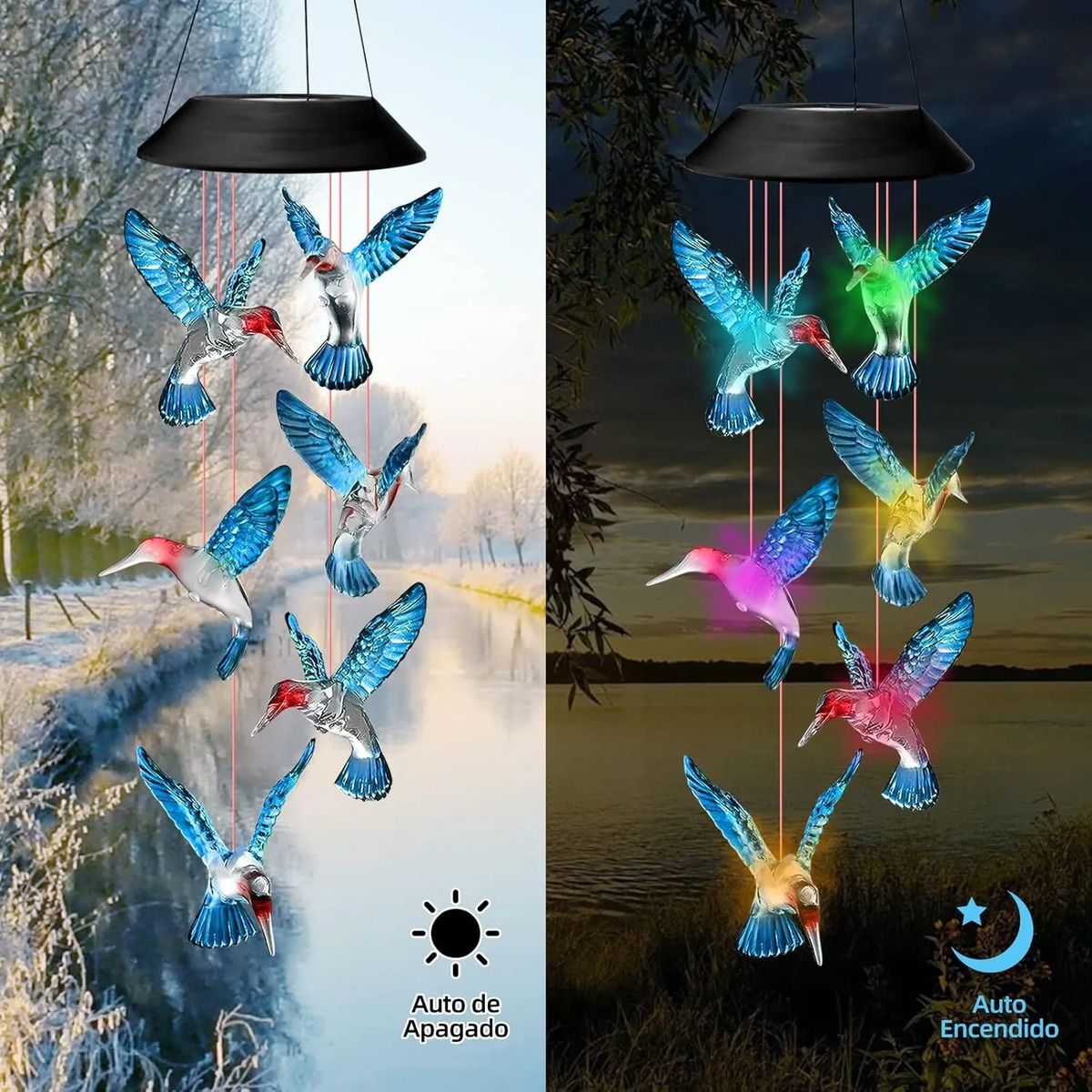 GENERICO - Colibries Lampara Colgante Solar Para Jardin Terraza