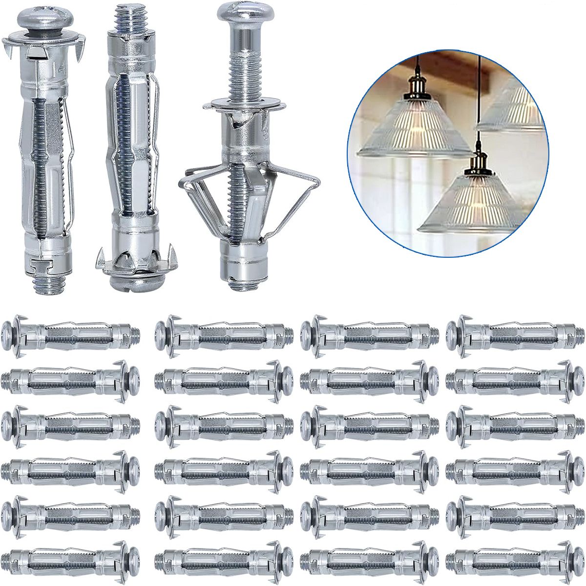 GENERICO - 25 Unids 5x37mm Anclaje Para Pared Hueca Volcanita 10 Mm