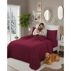 GENERICO - Set de Sábanas de Polar 2 Plazas Invierno Extra Suave