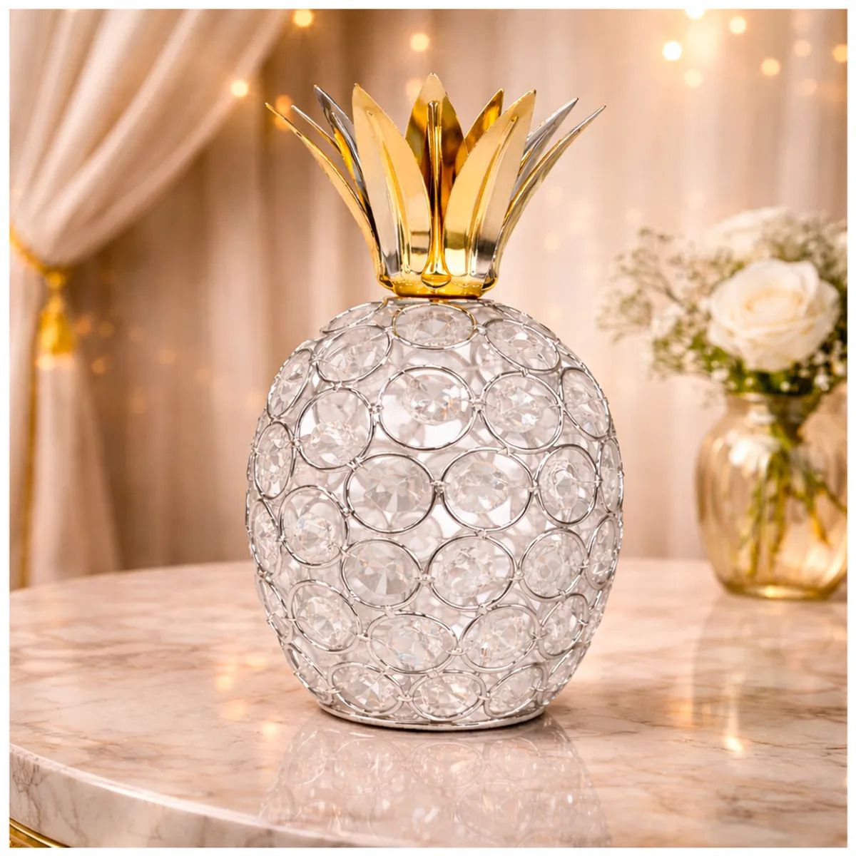 IRM - Adorno Elegante de cristal Pina Decorativa ornamento artesania decoracion del hogar