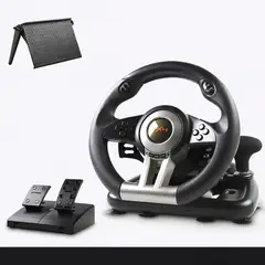 MOVI - Volante Gamer para PC, PS4, Xbox, Switch y Android con Pedales y Vibración Simulador de Carreras Universal