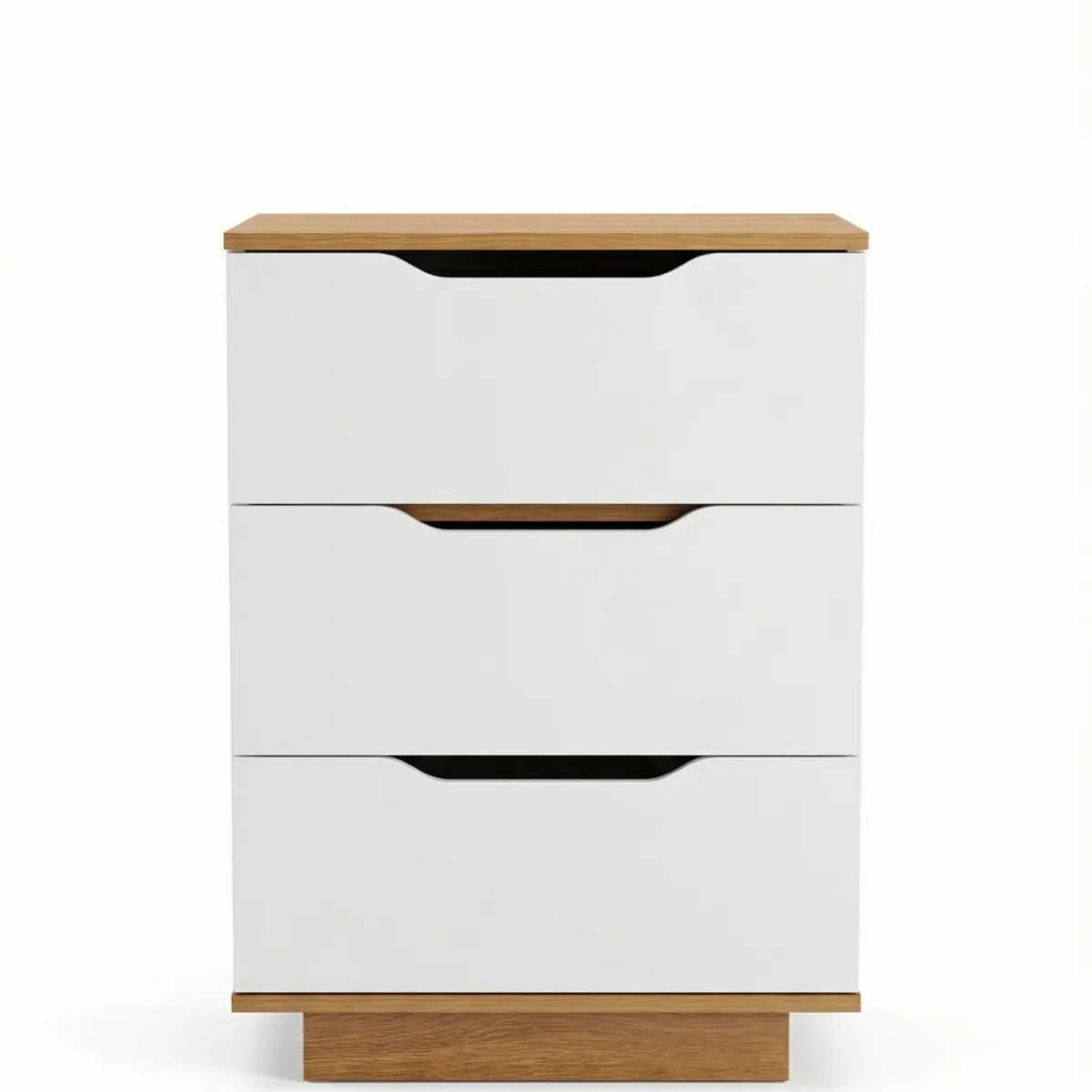 GENERICO - Velador Moderno Mesita De Noche Minimalista  Organizar  Estilo Escandinavo 3 Cajones Lago40x34x60cm
