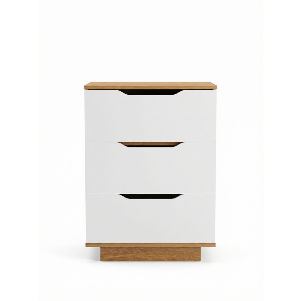 GENERICO - Velador Moderno Mesita De Noche Minimalista  Organizar  Estilo Escandinavo 3 Cajones Lago40x34x60cm