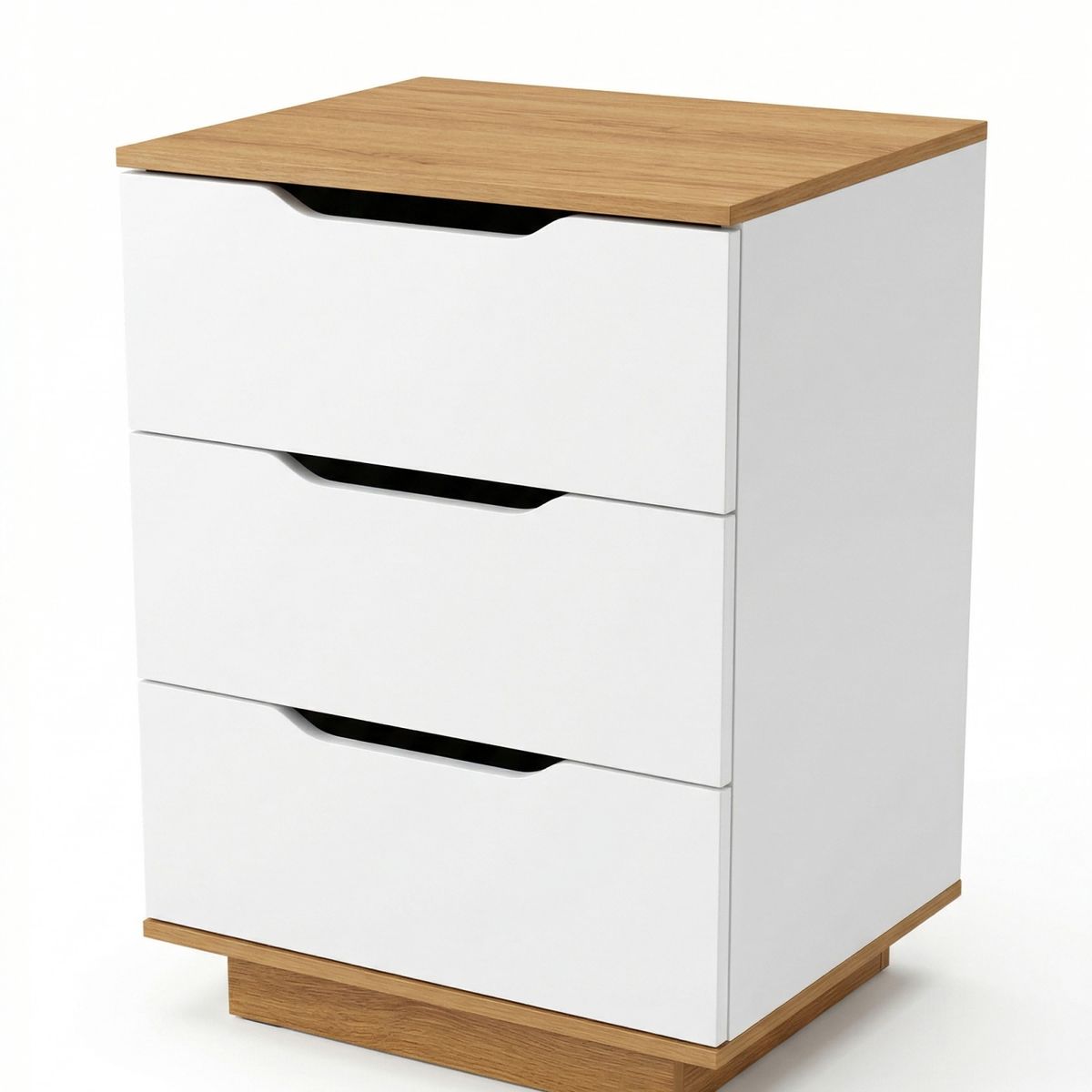 GENERICO - Velador Moderno Mesita De Noche Minimalista  Organizar  Estilo Escandinavo 3 Cajones Lago40x34x60cm