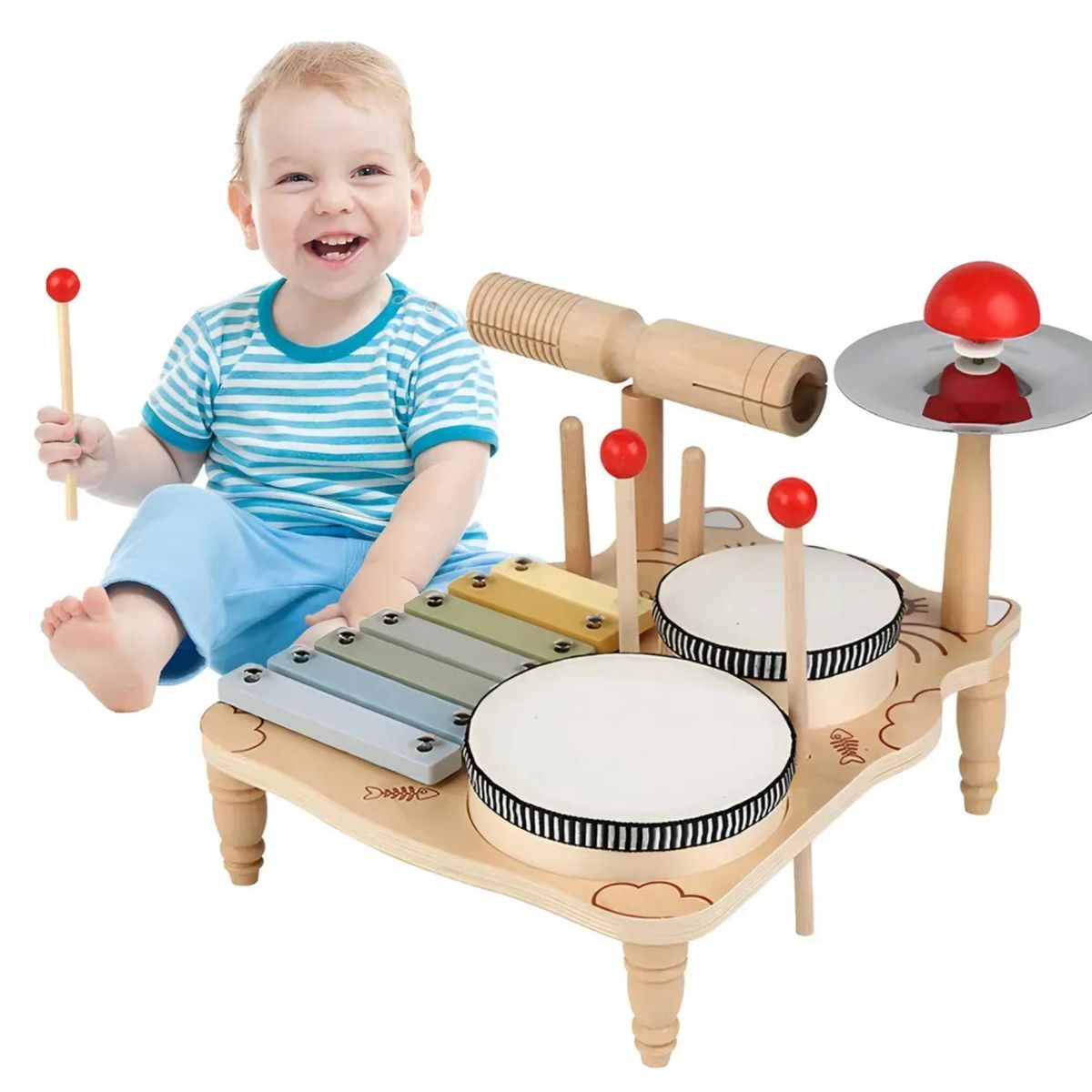 KINDA NICE - Juguete Didácticomontessorimusical 7en1madera Niñoniñamadera