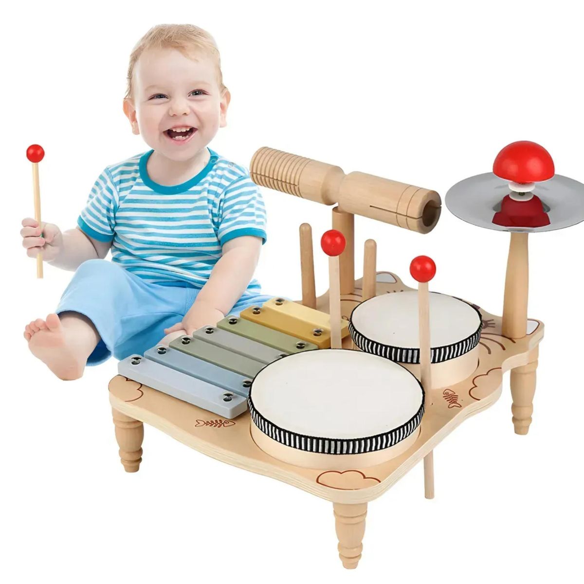 KINDA NICE - Juguete Didácticomontessorimusical 7en1madera Niñoniñamadera