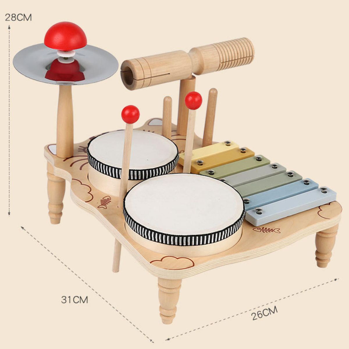 KINDA NICE - Juguete Didácticomontessorimusical 7en1madera Niñoniñamadera