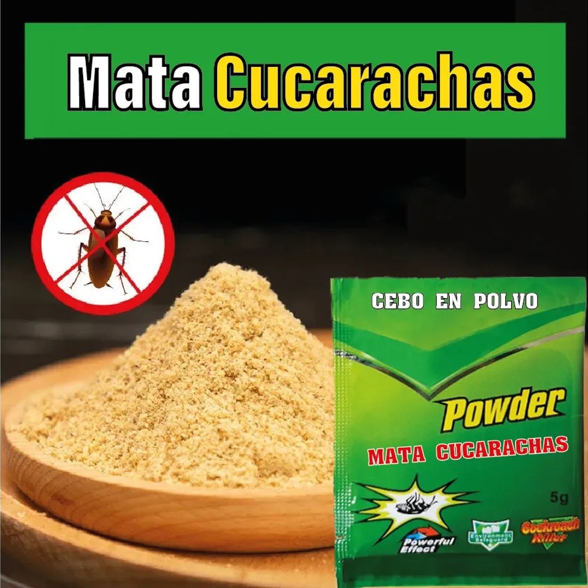 GENERICO - Eliminador de Cucarachas Cebo en polvo  -10 U