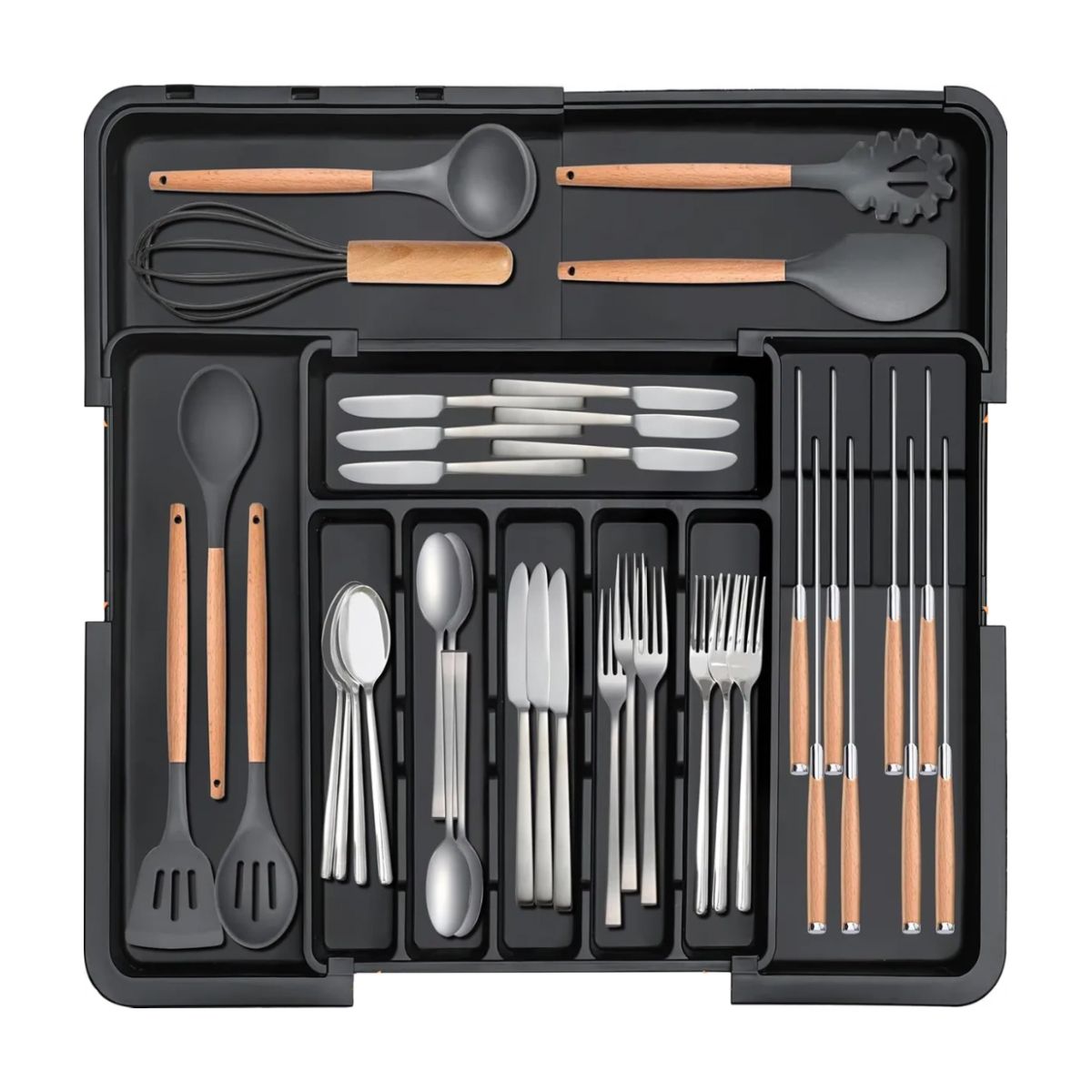 KINDA NICE - Organizadores De Cubiertos Utensilios Cajon 10 Compartimento