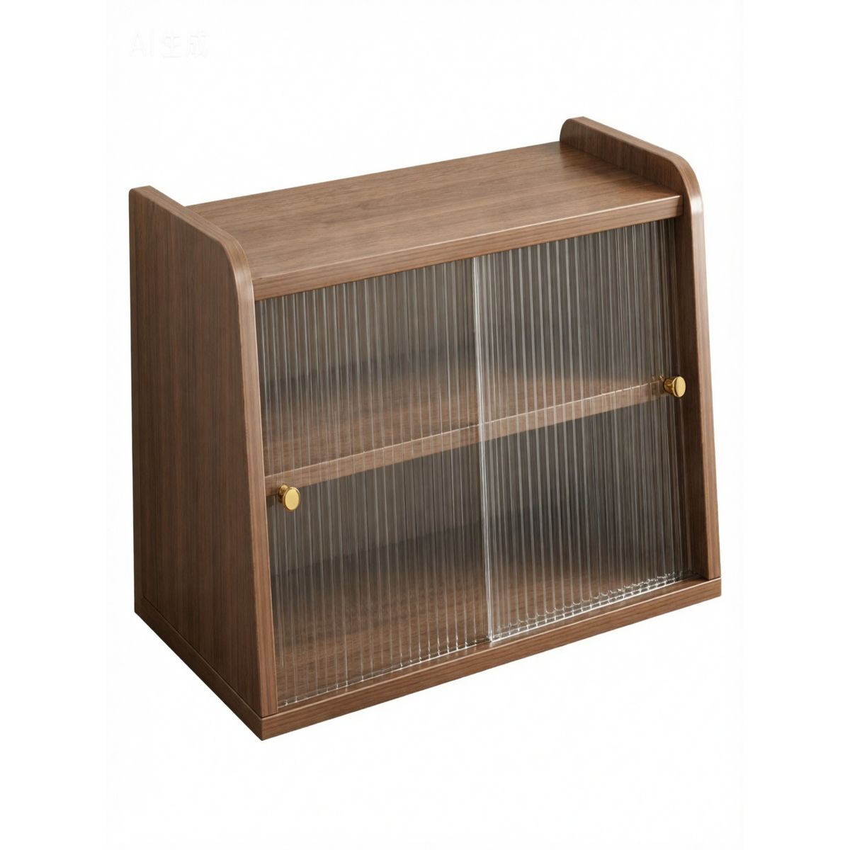 GENERICO - Organizador Escritorio Mini Mueble De Escritorio Multiuso Vitrina 2 Niveles Puertas Correderas 60x30x40cm