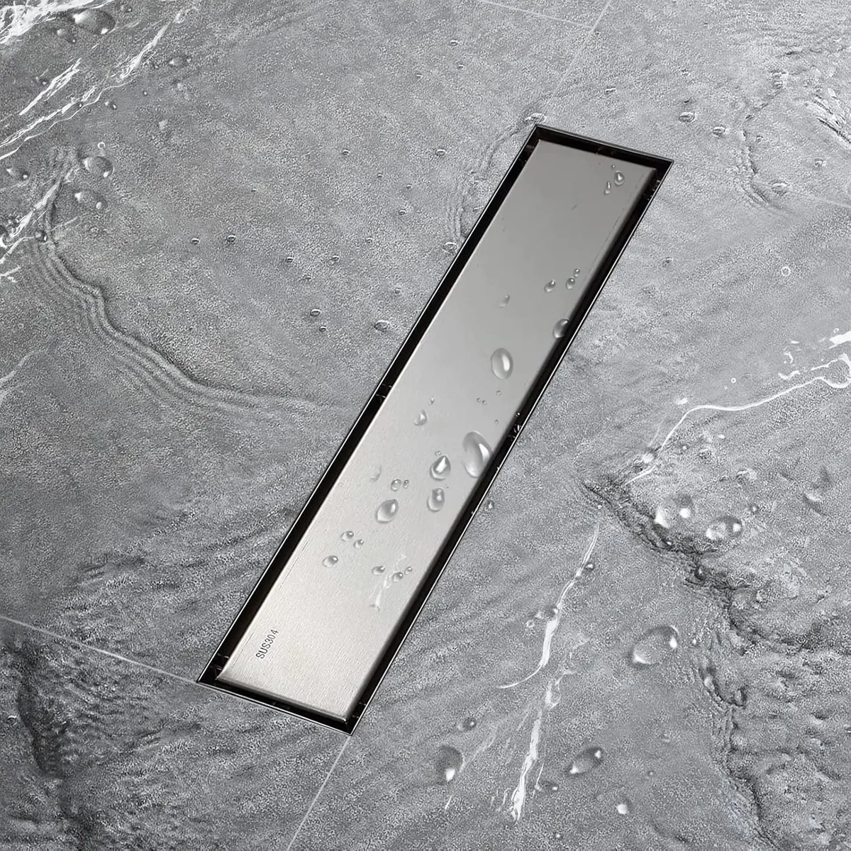 Baño Piso Drenaje De Ducha Coladera Anti-olor Y Obstrucción con Funda Invisible Extraíble 40cmx10cm, marca KUANGYE - Foto Principal