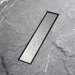 KUANGYE - Baño Piso Drenaje De Ducha Coladera Anti-olor Y Obstrucción con Funda Invisible Extraíble 40cmx10cm