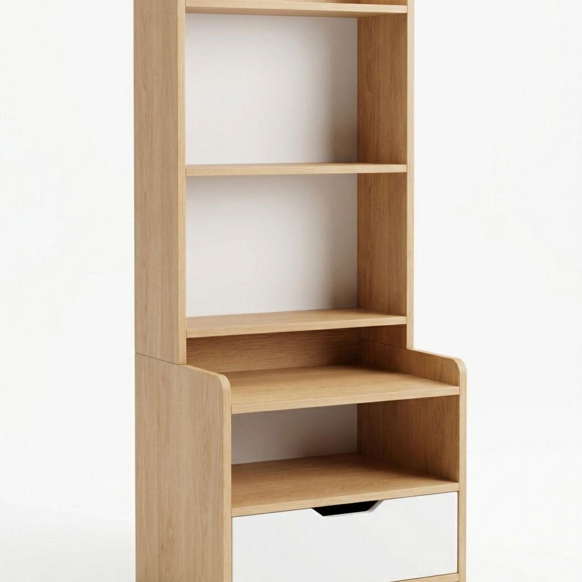 GENERICO - Velador Organizador Mesita De Noche Alto Nórdico Multinivel Con Cajon 40x30x128cm