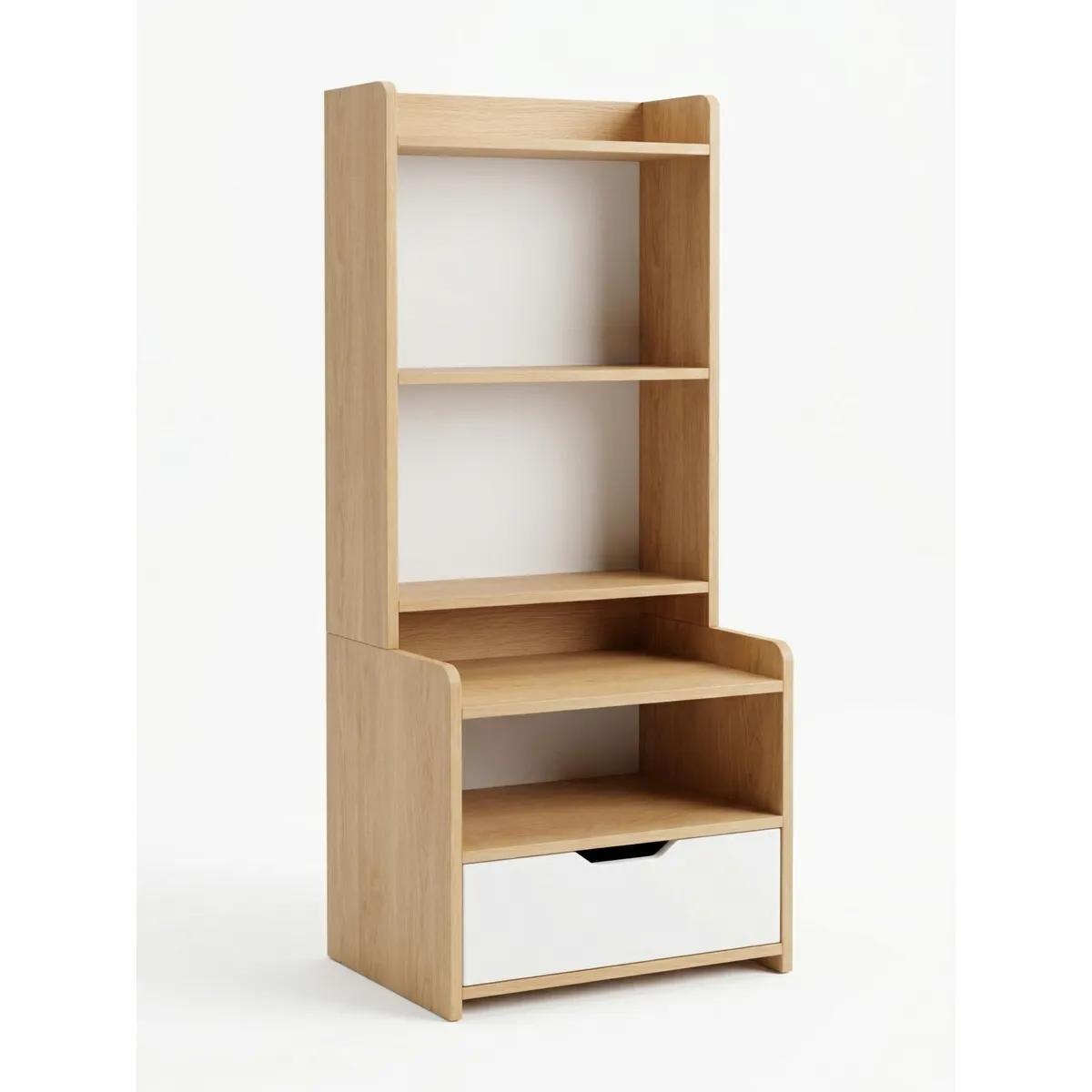 GENERICO - Velador Organizador Mesita De Noche Alto Nórdico Multinivel Con Cajon 40x30x128cm
