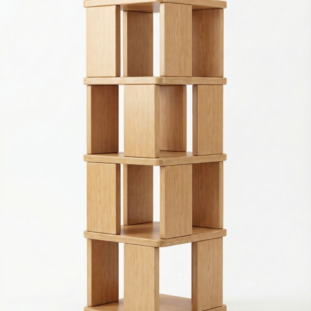 GENERICO - Biblioteca Giratoria 360 Grados 4 Niveles Vertical Giratorio Ahorra Espacio 40x40x130cm Mdp