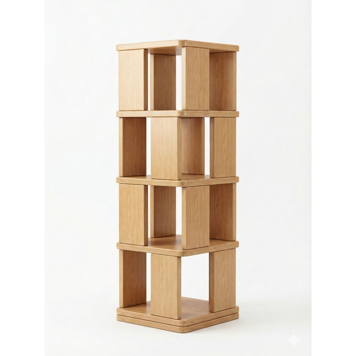 GENERICO - Biblioteca Giratoria 360 Grados 4 Niveles Vertical Giratorio Ahorra Espacio 40x40x130cm Mdp