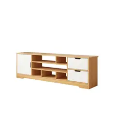 GENERICO - Rack Tv Nórdico Organizador Con puertas 1 Puerta 2 Cajones 140x30x57 Cm